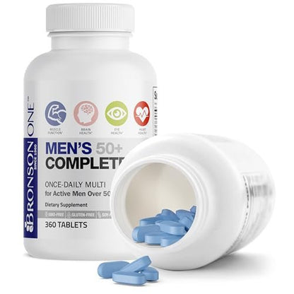 Bronson ONE Daily 50+ Multivitamin für Männer, 360 Tabletten – Komplettes Multivitamin & Mineralstoffpräparat