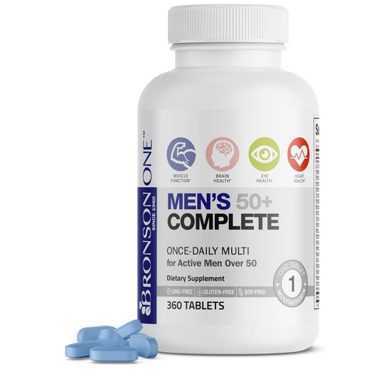 Bronson ONE Daily 50+ Multivitamin für Männer, 360 Tabletten – Komplettes Multivitamin & Mineralstoffpräparat