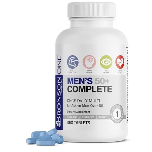 Bronson ONE Daily 50+ Multivitamin für Männer, 360 Tabletten – Komplettes Multivitamin & Mineralstoffpräparat