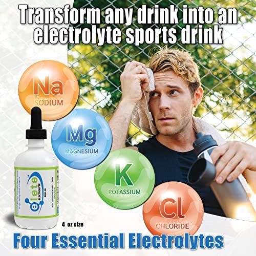 Elete Electrolyt-Tropfen | Natrium, Magnesium, Kalium & Spurenelemente | Ungesüßt, natürlich | Gegen Muskelkrämpfe | 118 ml