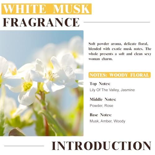 EUQEE Weißer Moschus Duftöl für Zuhause Aromatherapie, Premium Duftöl mit Glaspipette für Diffuser, Kerzen- & Seifenherstellung, Badebomben (60 ml)