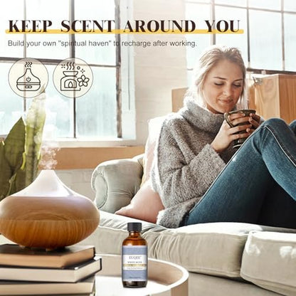 EUQEE Weißer Moschus Duftöl für Zuhause Aromatherapie, Premium Duftöl mit Glaspipette für Diffuser, Kerzen- & Seifenherstellung, Badebomben (60 ml)
