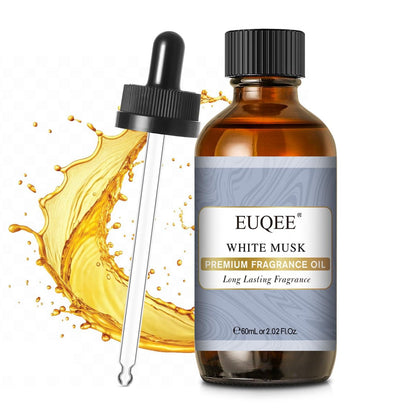 EUQEE Weißer Moschus Duftöl für Zuhause Aromatherapie, Premium Duftöl mit Glaspipette für Diffuser, Kerzen- & Seifenherstellung, Badebomben (60 ml)