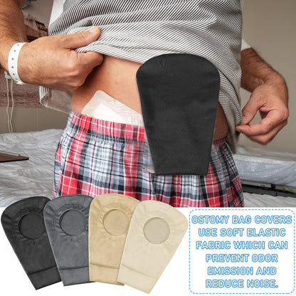 Sherr 4-teilige Stomiebeutel-Abdeckung – Colostomy-Beutel-Abdeckungen mit Geruchskontrolle, dehnbarer Beutel, waschbarer Beutel-Liner für Damen und Herren, leichter Pflegeschutz, 4 Farben
