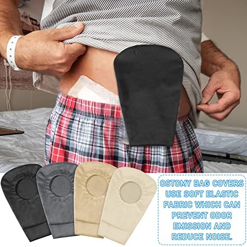 Sherr 4-teilige Stomiebeutel-Abdeckung – Colostomy-Beutel-Abdeckungen mit Geruchskontrolle, dehnbarer Beutel, waschbarer Beutel-Liner für Damen und Herren, leichter Pflegeschutz, 4 Farben