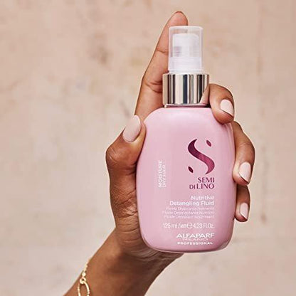 ALFAPARF MILANO Semi di Lino Moisture Nutritive Leave-In Haar-Entwirrspray mit Hitzeschutz – Professioneller entwirrender Conditioner für trockenes Haar – macht weich und verleiht Glanz (125 ml)