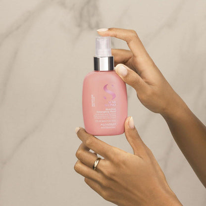 ALFAPARF MILANO Semi di Lino Moisture Nutritive Leave-In Haar-Entwirrspray mit Hitzeschutz – Professioneller entwirrender Conditioner für trockenes Haar – macht weich und verleiht Glanz (125 ml)