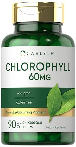 Carlyle Chlorophyll Kapseln | 90 Kapseln | Natürlich vorkommendes Pigment | Chlorophyll-Konzentrat Nahrungsergänzungsmittel | Non-GMO, Glutenfrei Komplex
