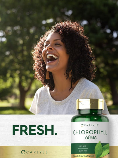 Carlyle Chlorophyll Kapseln | 90 Kapseln | Natürlich vorkommendes Pigment | Chlorophyll-Konzentrat Nahrungsergänzungsmittel | Non-GMO, Glutenfrei Komplex