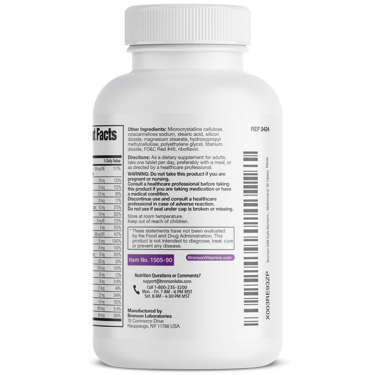 Bronson ONE Daily Frauen 50+ Komplett-Multivitamin & Multimineral, 90 Tabletten