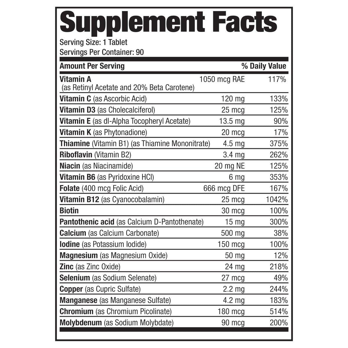 Bronson ONE Daily Frauen 50+ Komplett-Multivitamin & Multimineral, 90 Tabletten