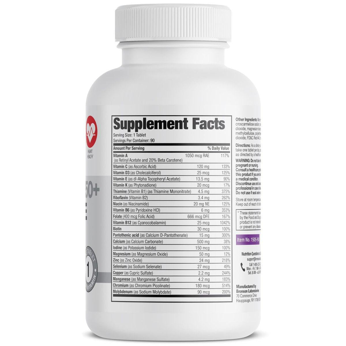 Bronson ONE Daily Frauen 50+ Komplett-Multivitamin & Multimineral, 90 Tabletten