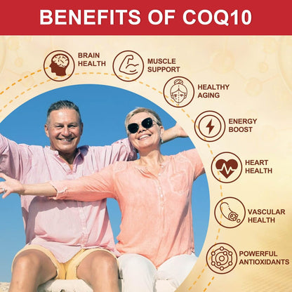 CoQ10 200 mg Weichkapseln mit Vitamin E & Omega 3-6-9 & PQQ - Hochabsorbierendes Coenzym Q10 mit Bioperin | Maximale Antioxidantien | Unterstützt das Herz & die zelluläre Energieproduktion | 120 Portionen