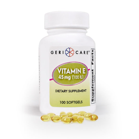 GeriCare Hochdosiertes Vitamin E Kapseln – 100 IE für Haut- und Immununterstützung, 45 mg | 100 Stück | Organisches Vitamin E für Frauen und Männer
