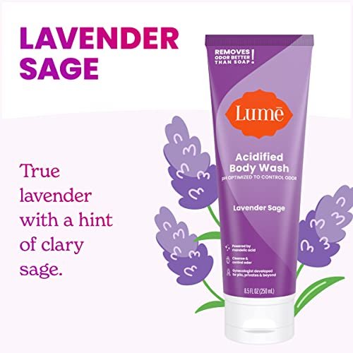 Lume Acidified Body Wash – 24-Stunden-Geruchskontrolle – Entfernt Gerüche besser als Seife – Feuchtigkeitsspendende Formel – Ohne SLS oder Parabene – Von Gynäkologen entwickelt – 8,5 Unzen (Lavendel Salbei)