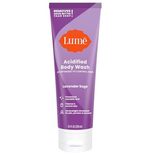 Lume Acidified Body Wash – 24-Stunden-Geruchskontrolle – Entfernt Gerüche besser als Seife – Feuchtigkeitsspendende Formel – Ohne SLS oder Parabene – Von Gynäkologen entwickelt – 8,5 Unzen (Lavendel Salbei)