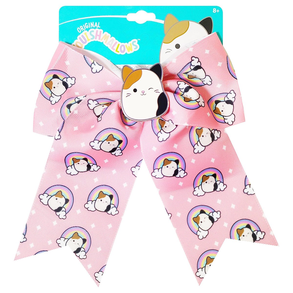 LUV HER Niedliche Squishmallows Haarschleifen für Mädchen – Große Schleife mit Aufdruck und Anhänger des Lieblingscharakters – Alligator-Clip – Geburtstagsgeschenk für Mädchen ab 8 Jahren