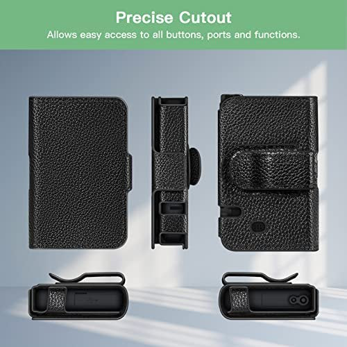 MEDMAX PU-Leder Schutzhülle für Tandem T:Slim X2 / T:Slim Insulinpumpen, Leichte Diabetiker Aufbewahrungstasche mit Gürtelclip (Schwarz-Upgraded)