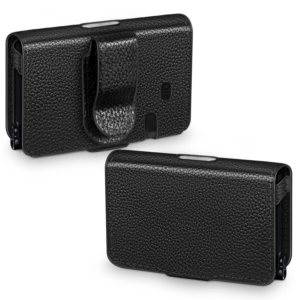 MEDMAX PU-Leder Schutzhülle für Tandem T:Slim X2 / T:Slim Insulinpumpen, Leichte Diabetiker Aufbewahrungstasche mit Gürtelclip (Schwarz-Upgraded)