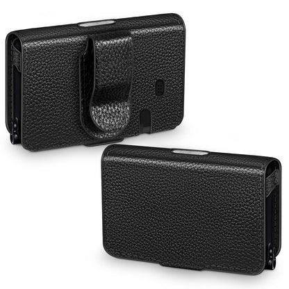 MEDMAX PU-Leder Schutzhülle für Tandem T:Slim X2 / T:Slim Insulinpumpen, Leichte Diabetiker Aufbewahrungstasche mit Gürtelclip (Schwarz-Upgraded)