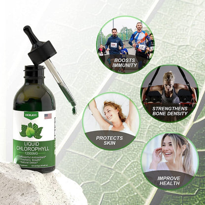 Chlorophyll Flüssigtropfen - 100% Natürlicher Energie-Booster und Immununterstützung - Inneres Deodorant und Entgiftung - Höhenkrankheit Linderung - Schnelle Aufnahme, Vegan & Non-GMO - 120 Portionen (2er-Pack)