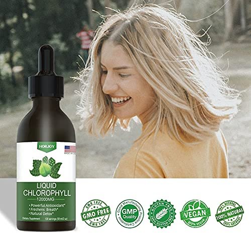 Chlorophyll Flüssigtropfen - 100% Natürlicher Energie-Booster und Immununterstützung - Inneres Deodorant und Entgiftung - Höhenkrankheit Linderung - Schnelle Aufnahme, Vegan & Non-GMO - 120 Portionen (2er-Pack)