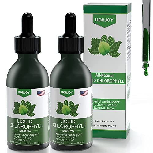 Chlorophyll Flüssigtropfen - 100% Natürlicher Energie-Booster und Immununterstützung - Inneres Deodorant und Entgiftung - Höhenkrankheit Linderung - Schnelle Aufnahme, Vegan & Non-GMO - 120 Portionen (2er-Pack)
