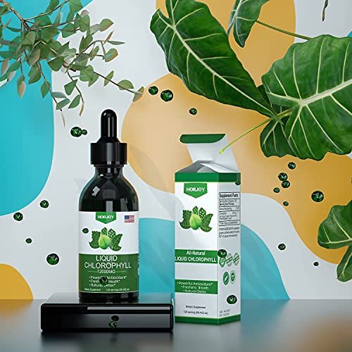 Chlorophyll Flüssigtropfen - 100% Natürlicher Energie-Booster und Immununterstützung - Inneres Deodorant und Entgiftung - Höhenkrankheit Linderung - Schnelle Aufnahme, Vegan & Non-GMO - 120 Portionen (2er-Pack)