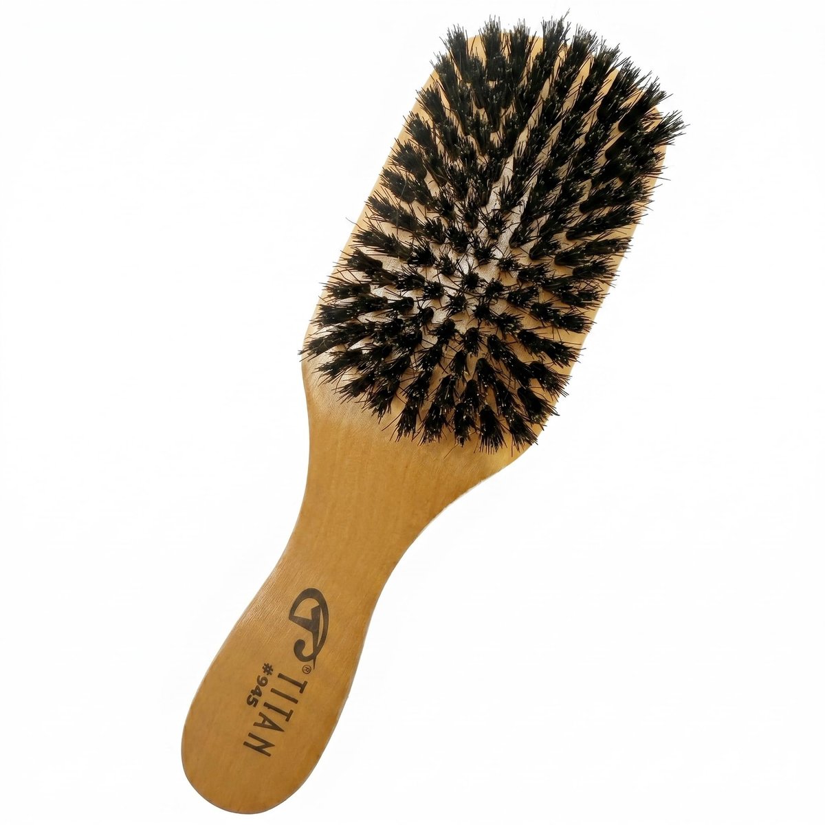 Titan Club Wave Bürste für Männer – 100% Naturborsten, Holzgriff, Glättungsbürste für alle Haartypen, stellt Glanz und Wellen wieder her