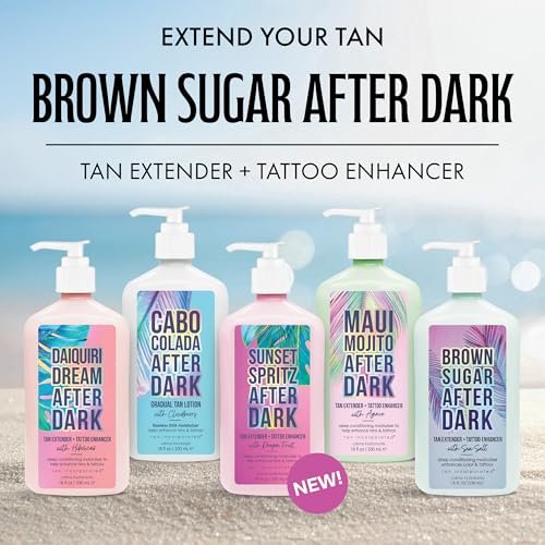 Brown Sugar After Dark Bräunungsverlängerer & Tattoo-Verstärker, Meersalz, Tigergras & Meeresbotanik mit Triple-Coconut-Komplex, 532 ml