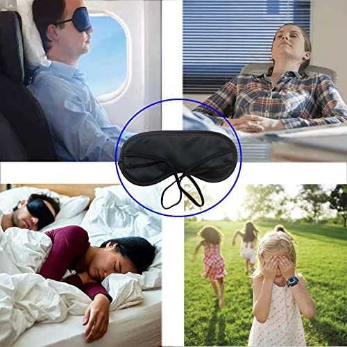 Medsuo 3er-Pack Bequeme Schlafmasken – Leichte Augenmaske für Reisen, Schlaf und Partys (Schwarz)