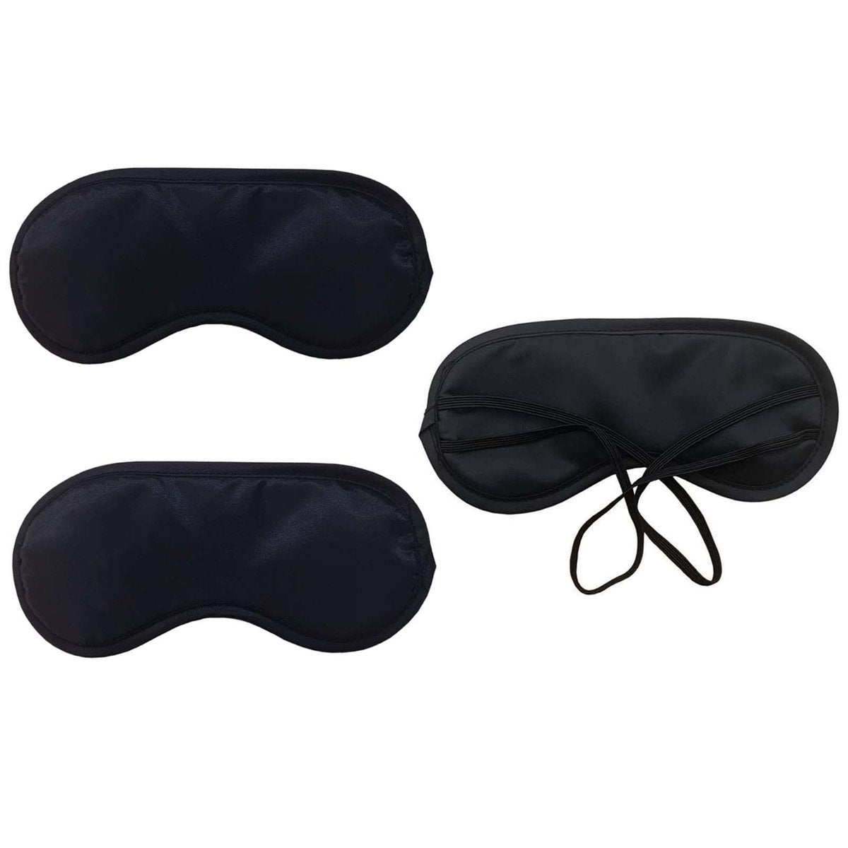 Medsuo 3er-Pack Bequeme Schlafmasken – Leichte Augenmaske für Reisen, Schlaf und Partys (Schwarz)