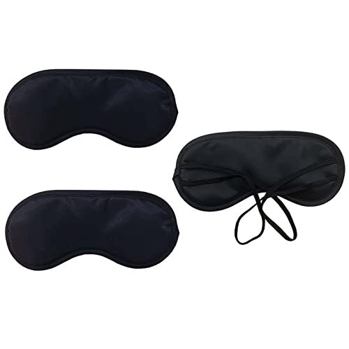 Medsuo 3er-Pack Bequeme Schlafmasken – Leichte Augenmaske für Reisen, Schlaf und Partys (Schwarz)