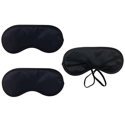 Medsuo 3er-Pack Bequeme Schlafmasken – Leichte Augenmaske für Reisen, Schlaf und Partys (Schwarz)