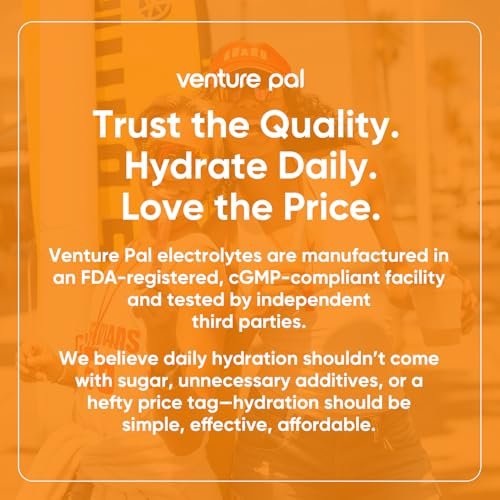 Venture Pal Zuckerfreie Elektrolyte Pulver Beutel - Flüssige tägliche IV Hydratation Packungen | Sofortige Hydratation & Party Erholung | 5 Vitamine & 7 Elektrolyte | Zertifiziert Vegan, Keto, Nicht-GVO | 16 Sticks