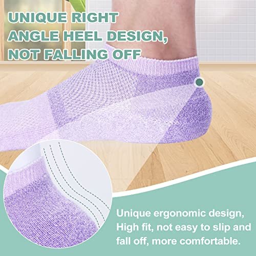 Bulinlulu Diabetikersocken für Damen und Herren – 6 Paar Bambus-Viskose, nicht einschnürend, Knöchellang, Niedrige Socken, Größe 6-9 9-11 (Weiß, Large)