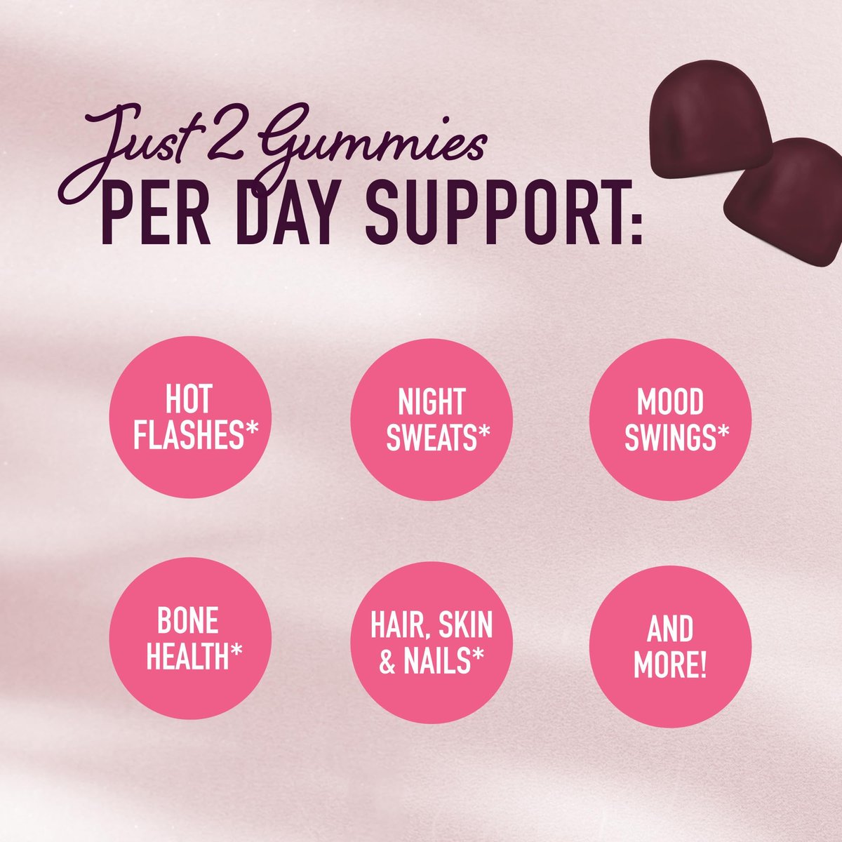 SMNutrition Menopause Support Gummis – Hormonbalance, Hitzewallungen, Nachtschweiß, Stimmungsschwankungen & Blähungen – mit Phytoöstrogen Soja, Vitamin D3, PABA, Biotin – Vegetarisch, Glutenfrei – 60 Stück