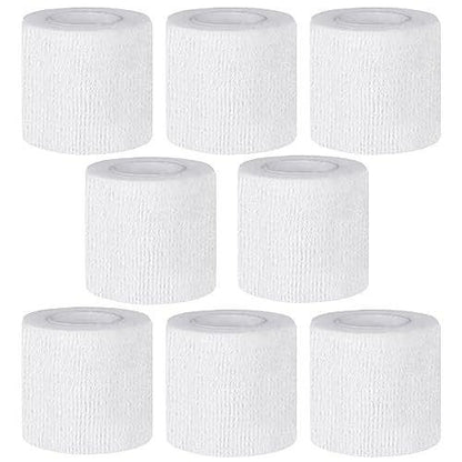 CIYAGPOOU Selbstklebende Bandage, 2 Zoll Weiß, Elastische Kohäsivbinde, für Hunde, Tattoo-Griff, Sport, Erste Hilfe, 8er-Pack