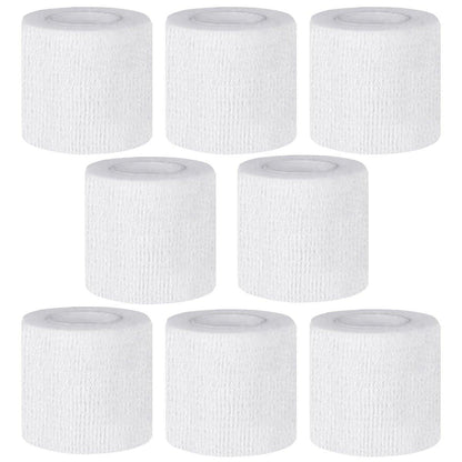 CIYAGPOOU Selbstklebende Bandage, 2 Zoll Weiß, Elastische Kohäsivbinde, für Hunde, Tattoo-Griff, Sport, Erste Hilfe, 8er-Pack