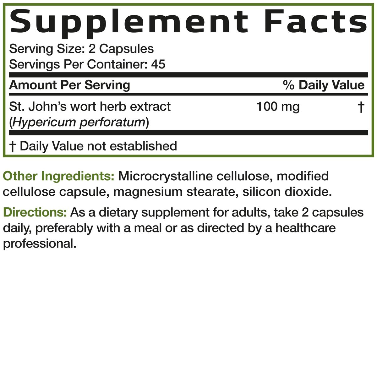 Bronson Johanniskraut 700 mg pro Portion Hypericum Perforatum Unterstützt eine positive Stimmung - Non-GMO, 90 Kapseln