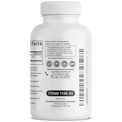 Bronson Johanniskraut 700 mg pro Portion Hypericum Perforatum Unterstützt eine positive Stimmung - Non-GMO, 90 Kapseln