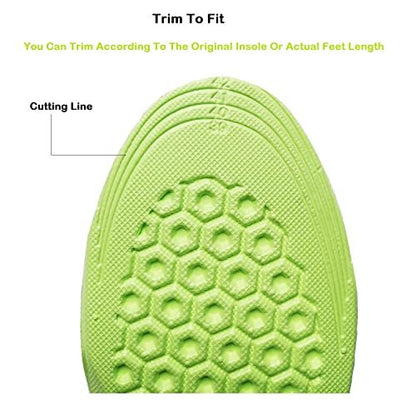 2 Paar Waben-Einlegesohlen mit Stoßdämpfung – Atmungsaktive Sneaker-Einlagen für Damen und Kinder (Kinder 3-4,5 / Damen 4-6,5)