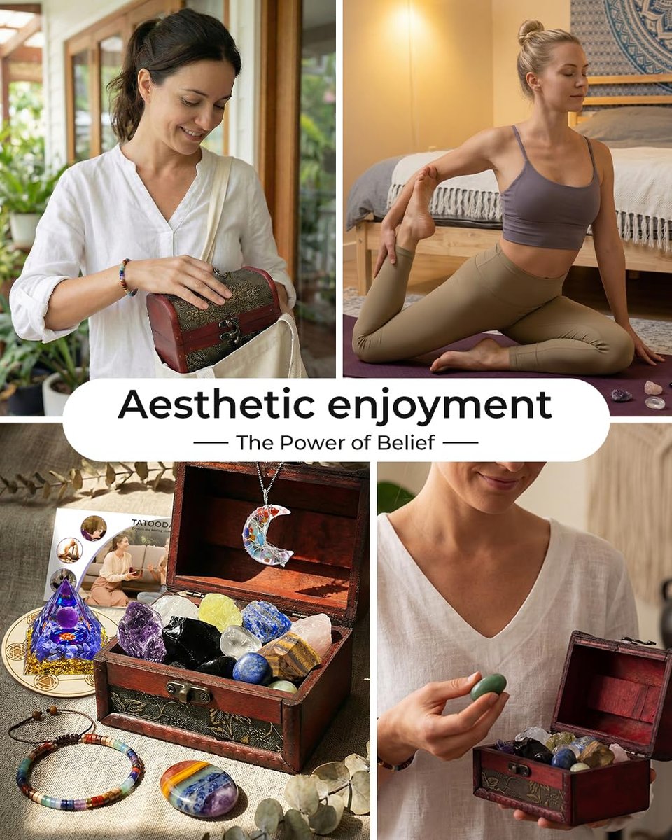 Kristalle und Heilsteine Set - Chakra Kristalle Geschenk für Frauen, Daumen-Worry Stones, Chakra Armbänder, 7 Chakra Steine Set, Orgon Pyramide für positive Energiebalance, Geburtstagsgeschenke für Frauen