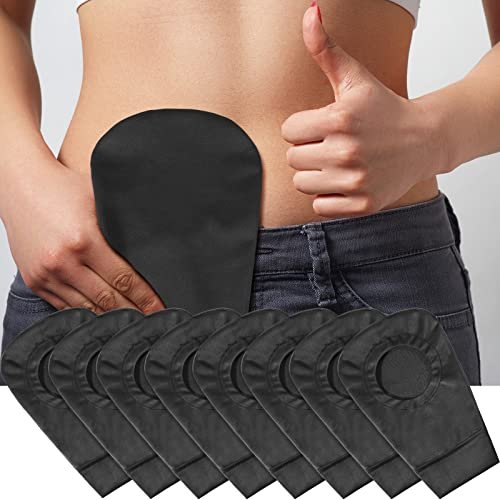 4er-Pack schwarze Stomabeutel-Abdeckung, Stomabeutel-Bezug, geruchsneutral, dehnbar, waschbar, Beutel-Liner für Frauen und Männer, leichter Pflegeschutz (2,8 Zoll Durchmesser)