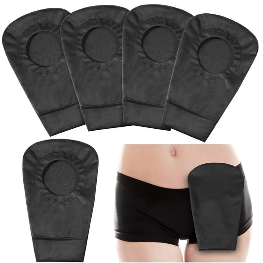 4er-Pack Schwarze Stomiebeutel-Abdeckung – Dehnbarer, waschbarer Beutelüberzug für Männer und Frauen – Geruchskontrolle, leicht, Schutz (2,36 Zoll Durchmesser)