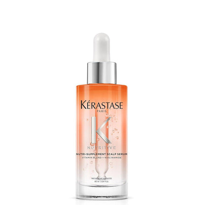 Kérastase Nutritive Hydratisierendes Scalp Serum für trockenes Haar – mit Niacinamid und Vitaminen, feuchtigkeitsspendend und revitalisierend, schnell einziehend und nicht fettend, 90 ml