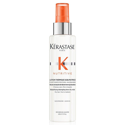 KERASTASE Nutritive Hitzeschutzspray | Nährendes Hitzeschutzmittel für trockenes Haar | Entwirrt, reduziert Frizz und fliegende Haare | Für feines bis mittleres trockenes Haar | Lotion Thermique Sublimatrice | 150 ml