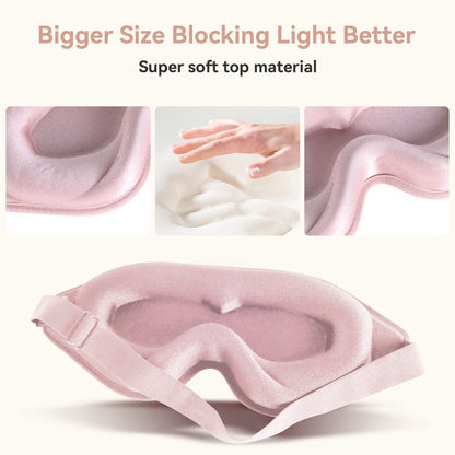 3D Tiefenkontur Schlafmaske für Damen und Herren – Memory-Schaum Augenmaske mit verstellbarem Band – Lichtblockierende Schlafbrille für Reisen, Yoga und Nickerchen (1 Stück, Pink)