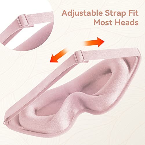 3D Tiefenkontur Schlafmaske für Damen und Herren – Memory-Schaum Augenmaske mit verstellbarem Band – Lichtblockierende Schlafbrille für Reisen, Yoga und Nickerchen (1 Stück, Pink)